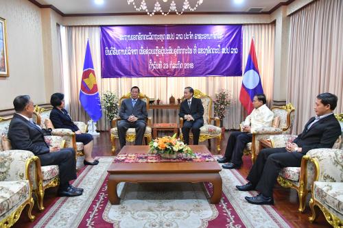 President of the National Legislative Assembly contributed money to Ambassador of the  Lao PDR to Thailand for assistance to the victims of Xe-Pian dam collapse.