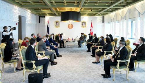 Senatpräsident empfängt den Ständeratpräsident anlässlich des offizielles Besuch des Ständeratpräsidents in Thailand
